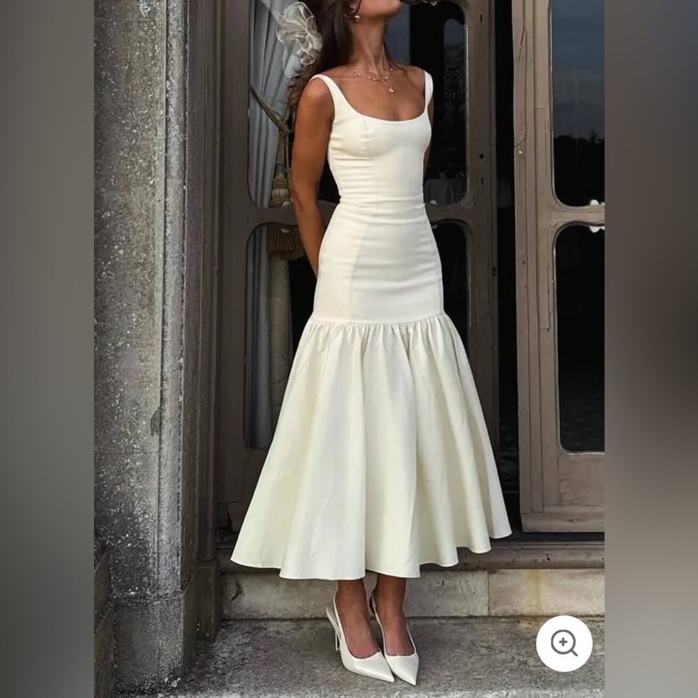 Ivory, Drop Waist Dress, thin straps